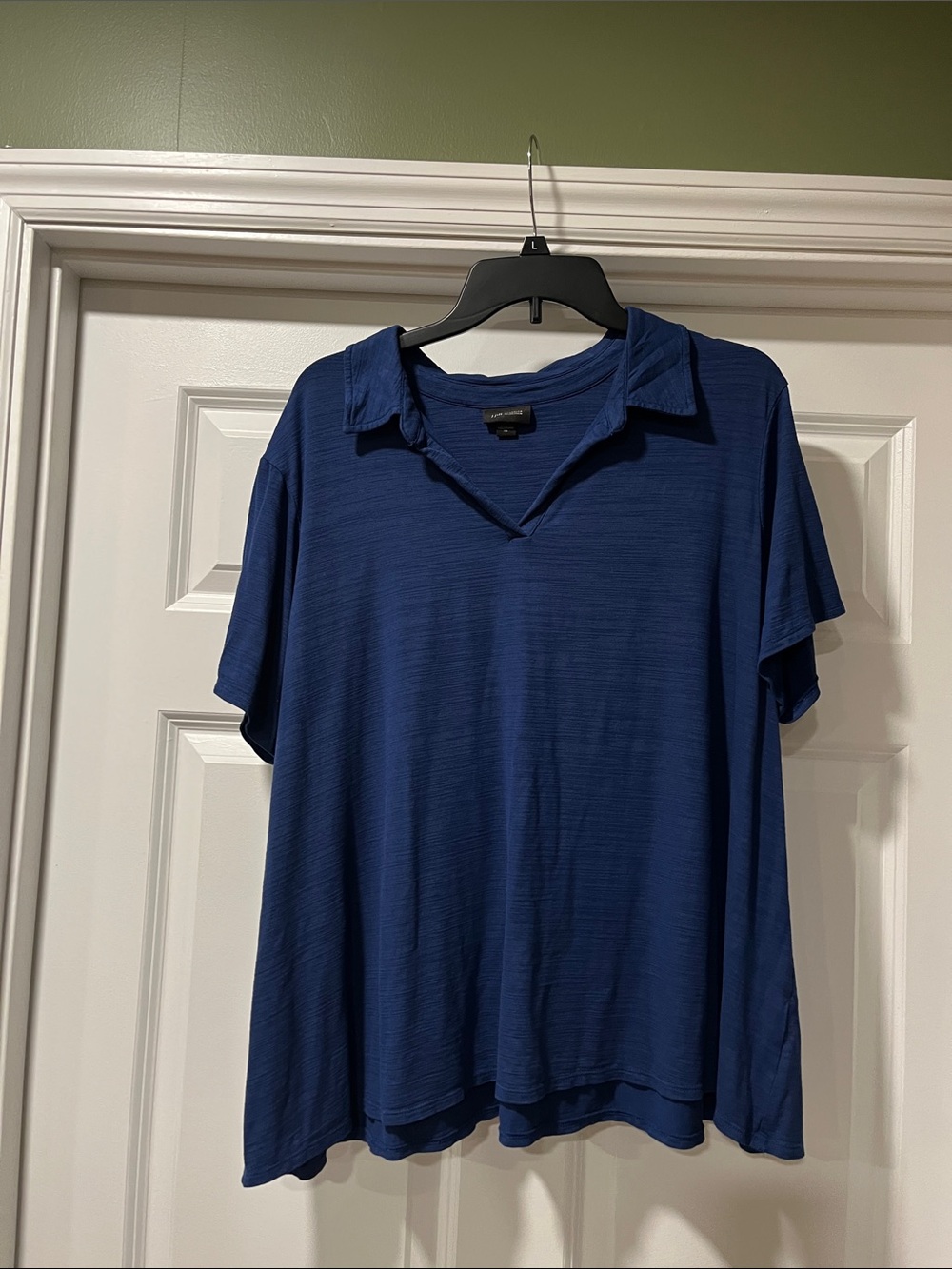 J. Jill Navy Blue Polo-Style Short Sleeve Top